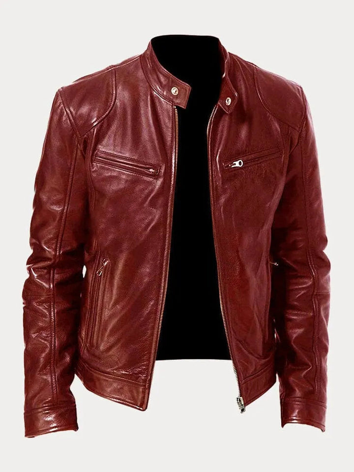 Rafael | Men's Stand Collar Leather Biker Jacket