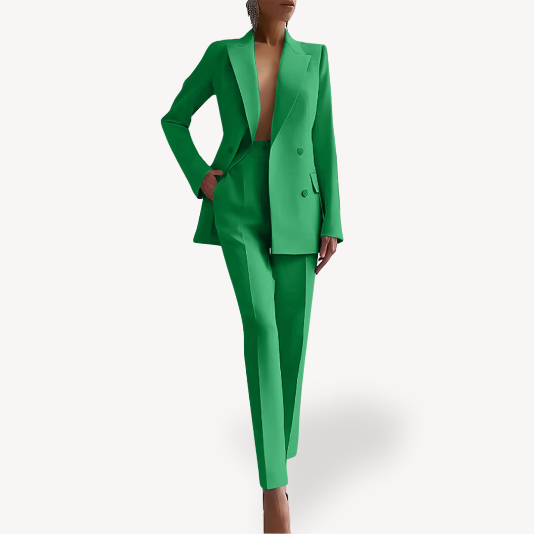 Elara | Women's Double-Breasted Blazer & Slim Fit Trousers