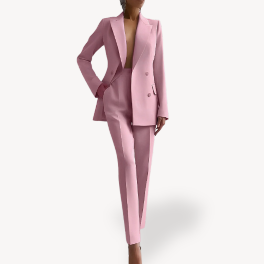 Elara | Women's Double-Breasted Blazer & Slim Fit Trousers