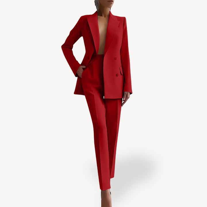 Elara | Women's Double-Breasted Blazer & Slim Fit Trousers