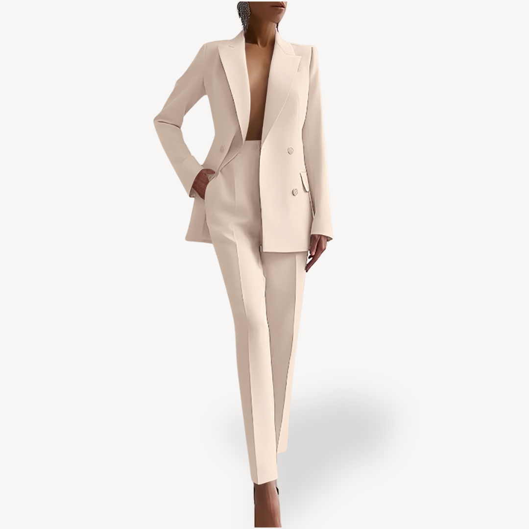 Elara | Women's Double-Breasted Blazer & Slim Fit Trousers