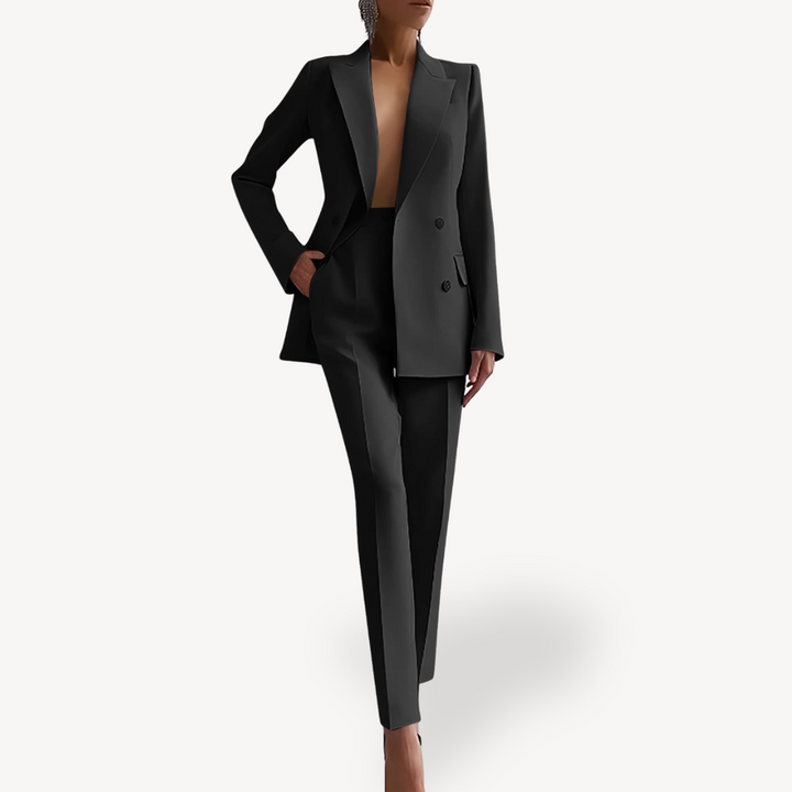 Elara | Women's Double-Breasted Blazer & Slim Fit Trousers