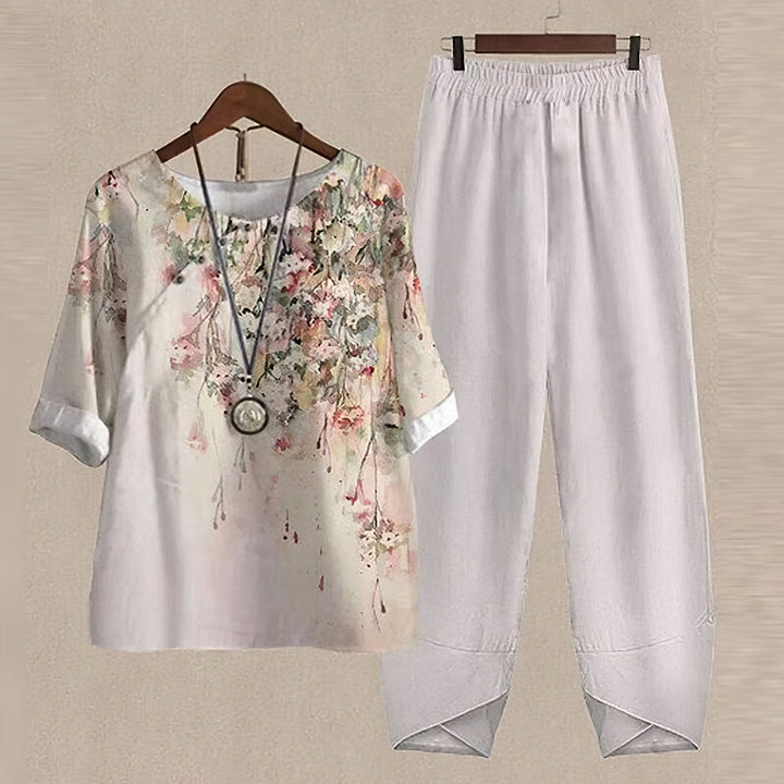 Elena | Women's Button Down Palazzo Summer Set