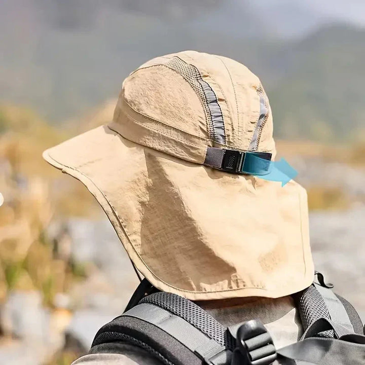 Wide Brim Sun Hat Neck Flap UV-Protection Lightweight Outdoor