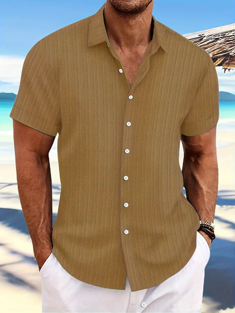 Marco | Men's Textured Short Sleeve Button Shirt