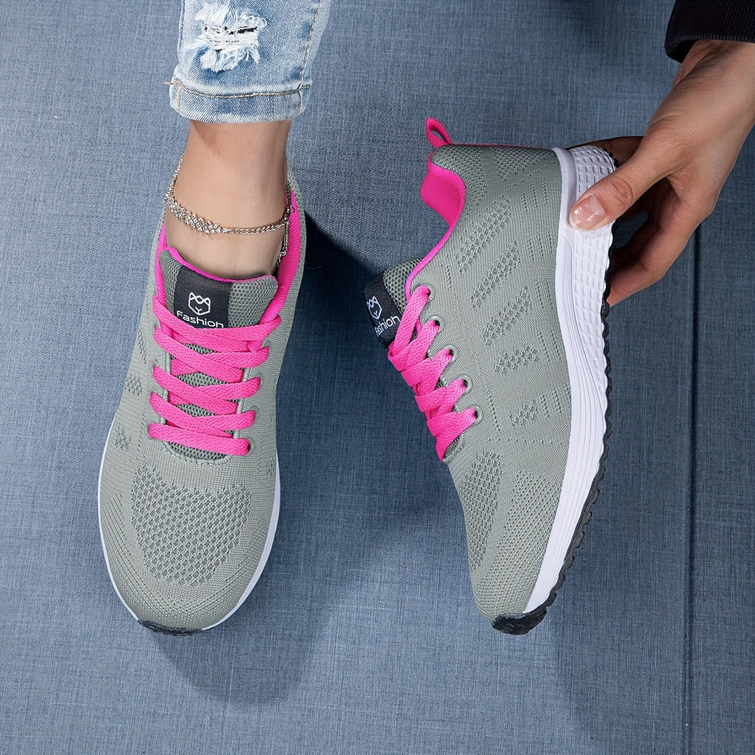 Virelle | Women's Knit Lace-Up Casual Trainers