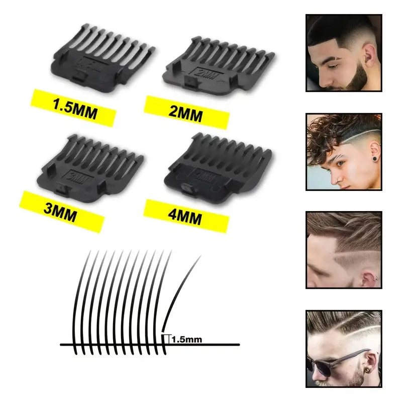 Hair and Beard Trimmer Set 3-Piece Cordless – LED Display, USB Rechargeable & Waterproof, for Men Grooming