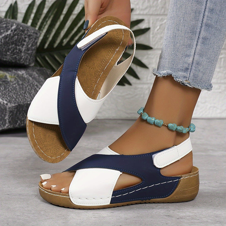 Amara | Women's Contrast Slingback Wedge Sandals