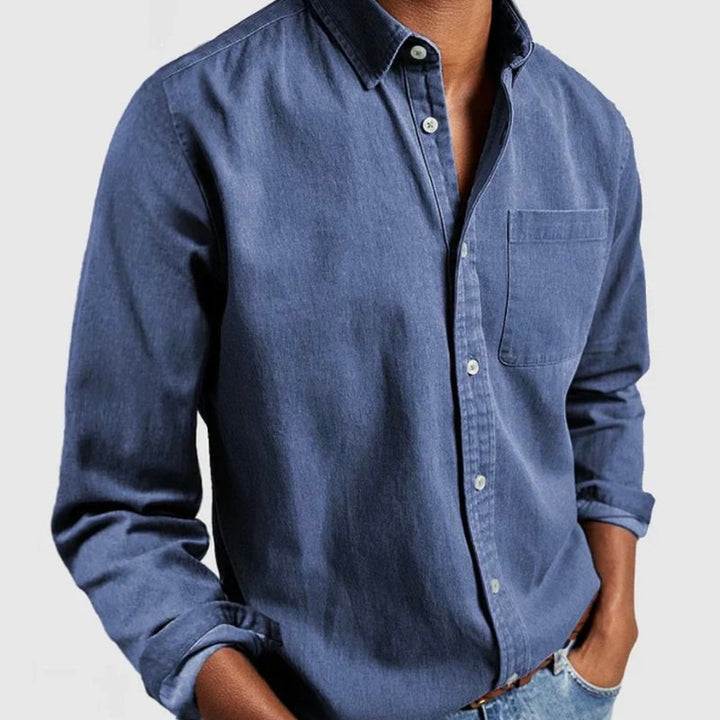 Caleb | Men's Classic Button-Up Denim Shirt