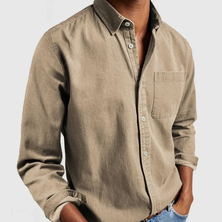Caleb | Men's Classic Button-Up Denim Shirt