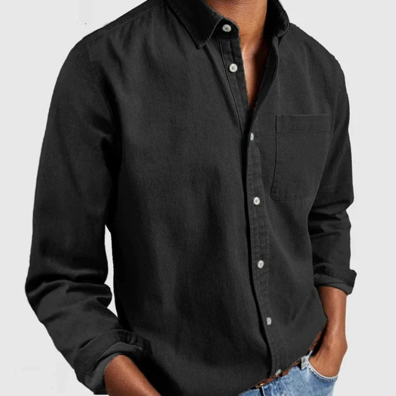 Caleb | Men's Classic Button-Up Denim Shirt