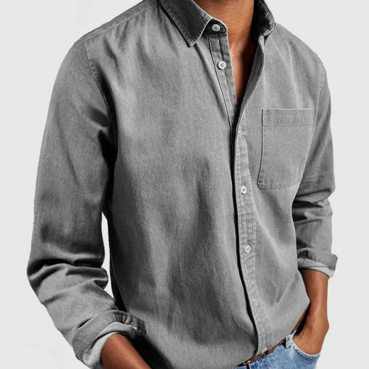 Caleb | Men's Classic Button-Up Denim Shirt