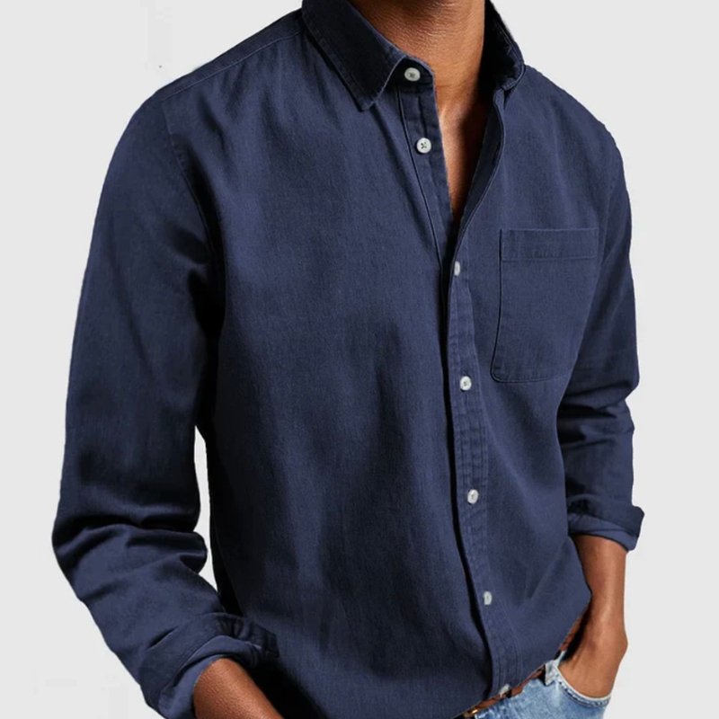 Caleb | Men's Classic Button-Up Denim Shirt
