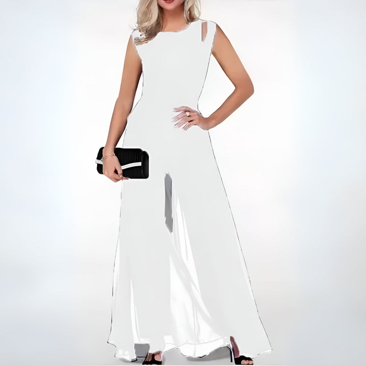 Bianca | Women's Sheer Overlay Wide-Leg Jumpsuit
