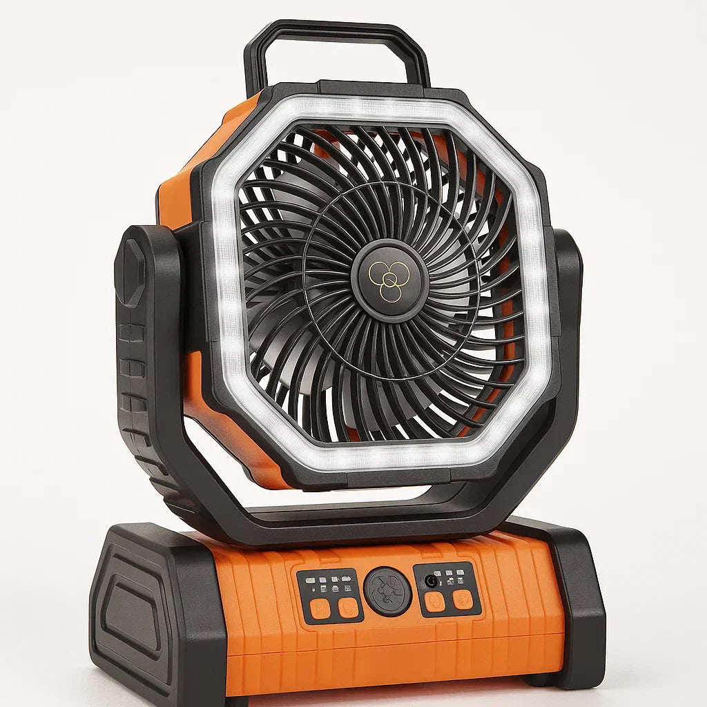 Camping Fan with Light Rechargeable 3 in 1 Compact Outdoor