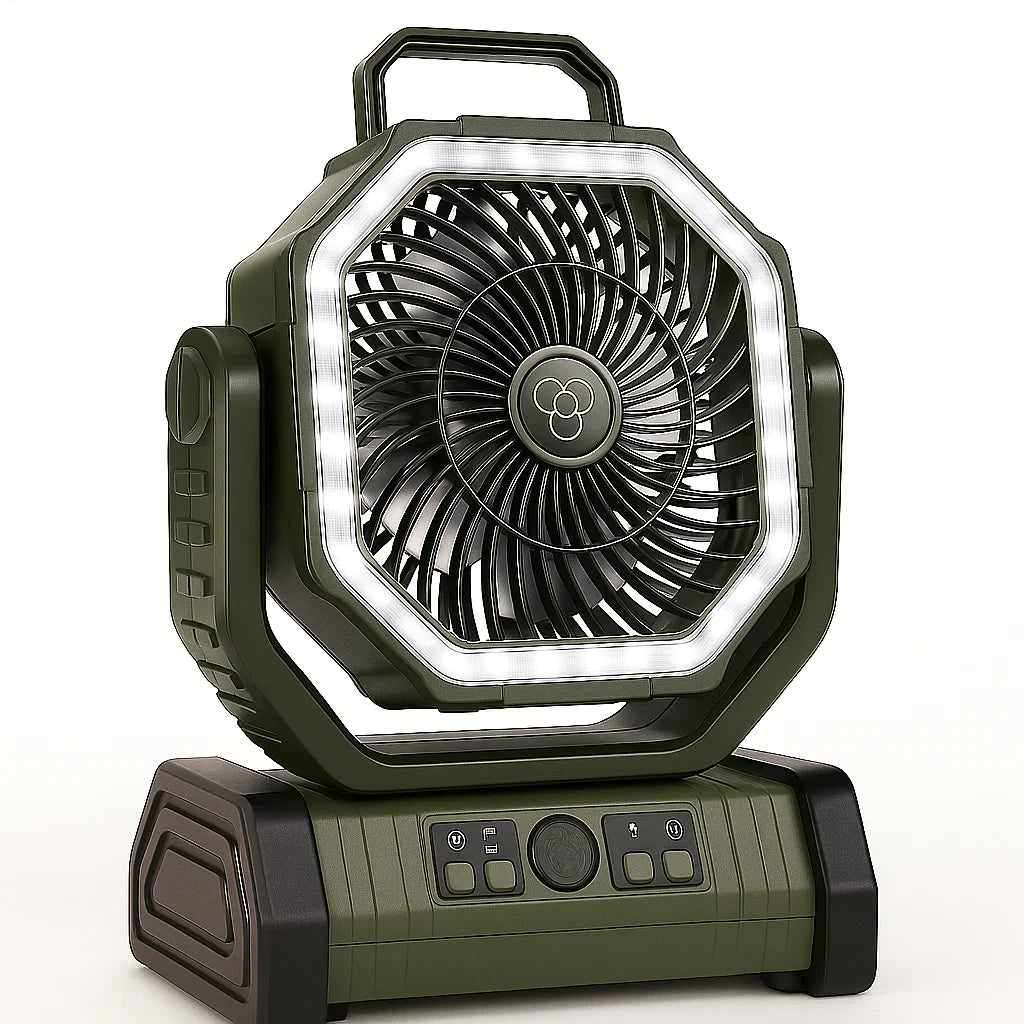 Camping Fan with Light Rechargeable 3 in 1 Compact Outdoor