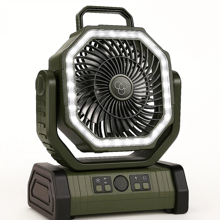 Camping Fan with Light Rechargeable 3 in 1 Compact Outdoor