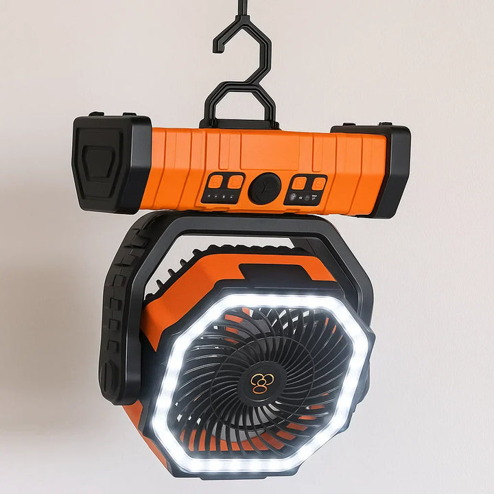 Camping Fan with Light Rechargeable 3 in 1 Compact Outdoor