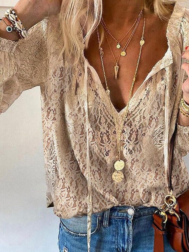 Avery | Women's Long Sleeve V-Neck Airy Blouse