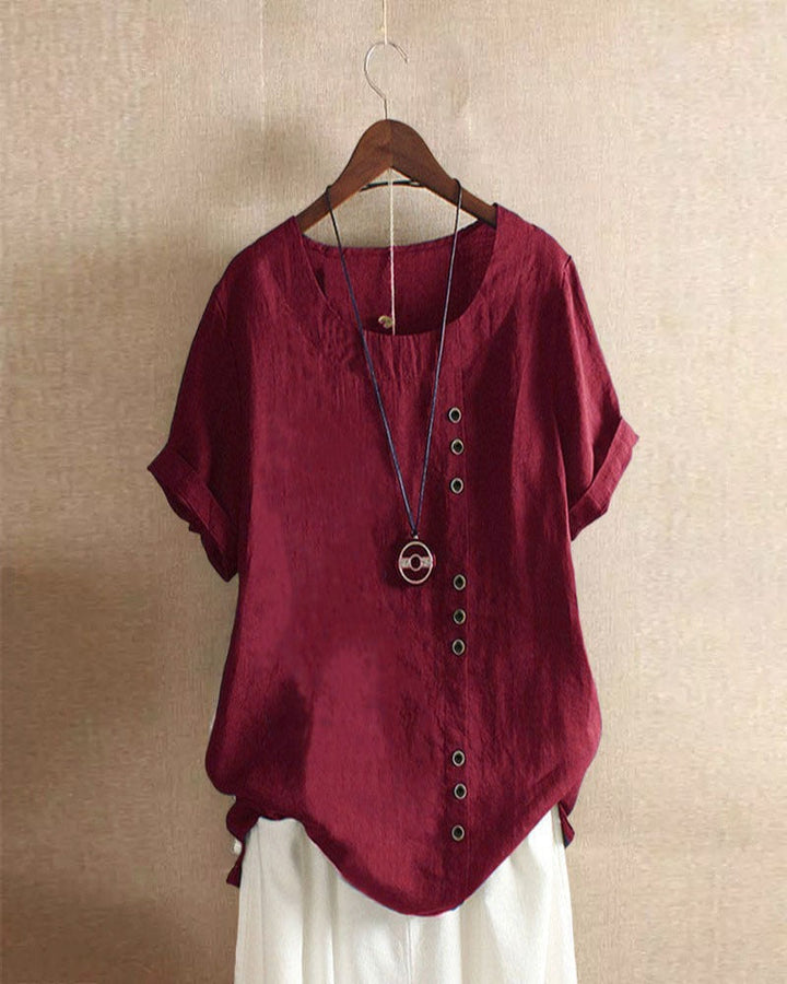 Maris | Women's Loose Fit Short Sleeve Flowing Blouse