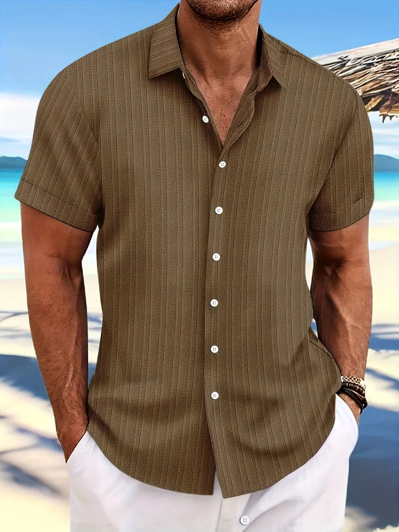 Marco | Men's Textured Short Sleeve Button Shirt