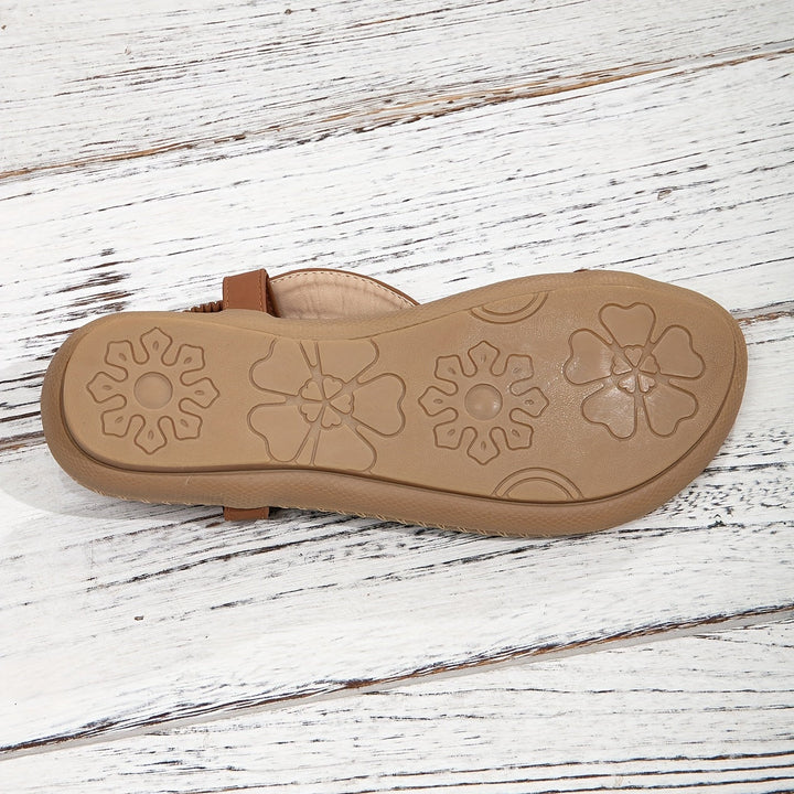 Alessia | Women's Beaded Strap Open Toe Flat Sandals