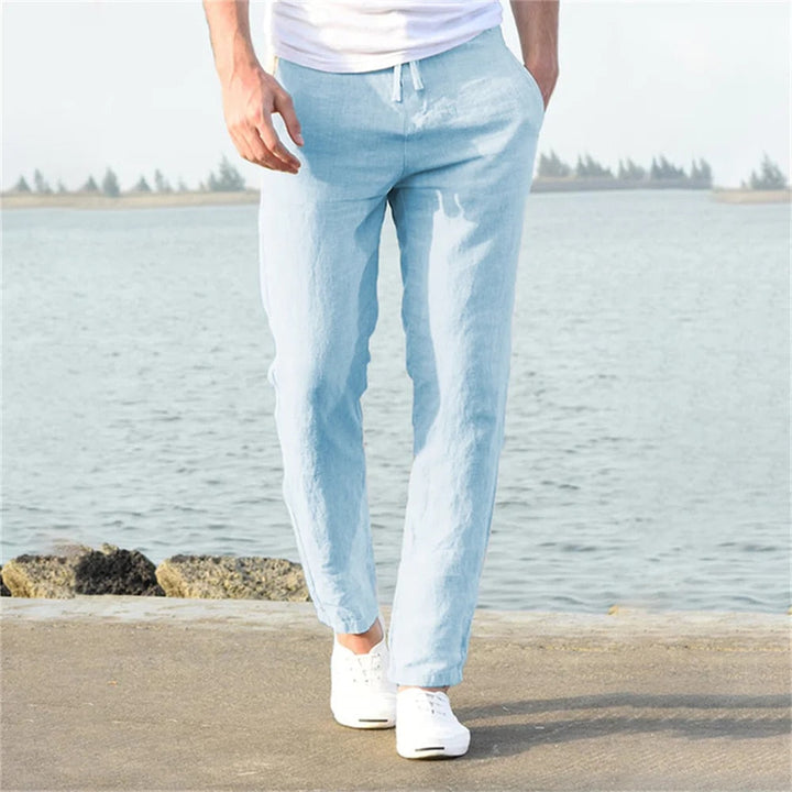 Rowan | Men's Linen Drawstring Pants With Pockets