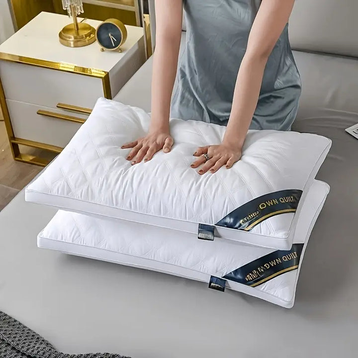 Bed Pillows Set of 2 Hypoallergenic – 3D Fill, Cervical Support & Breathable Cover for Comfortable Sleep