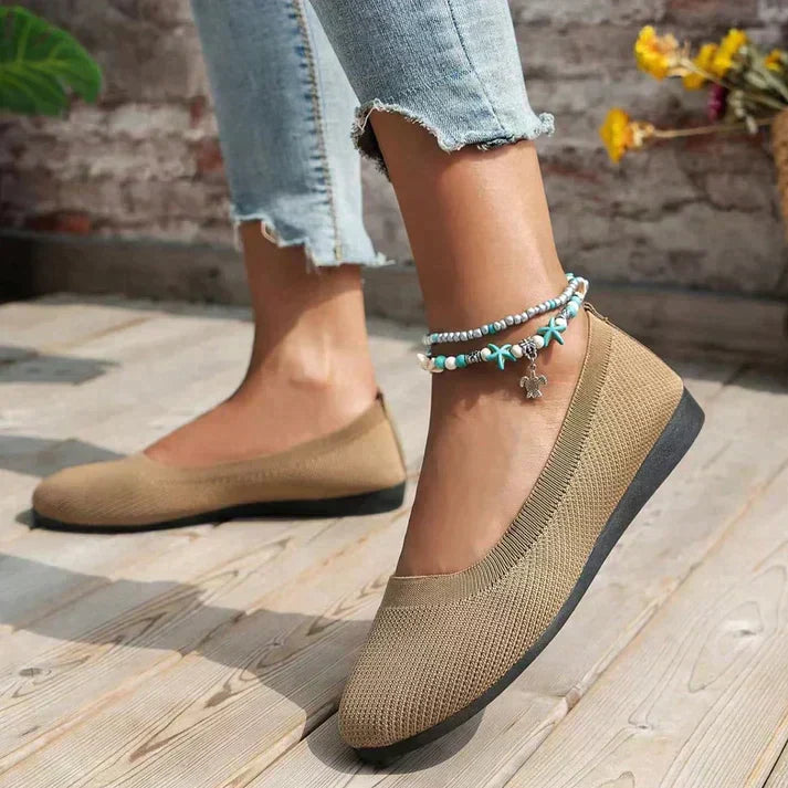 Elira | Women's Knit Slip-On Classic Ballet Flats