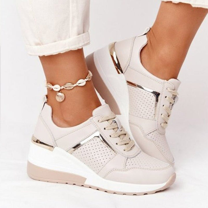 Alina | Women's Lace Up Platform Wedge Sneakers