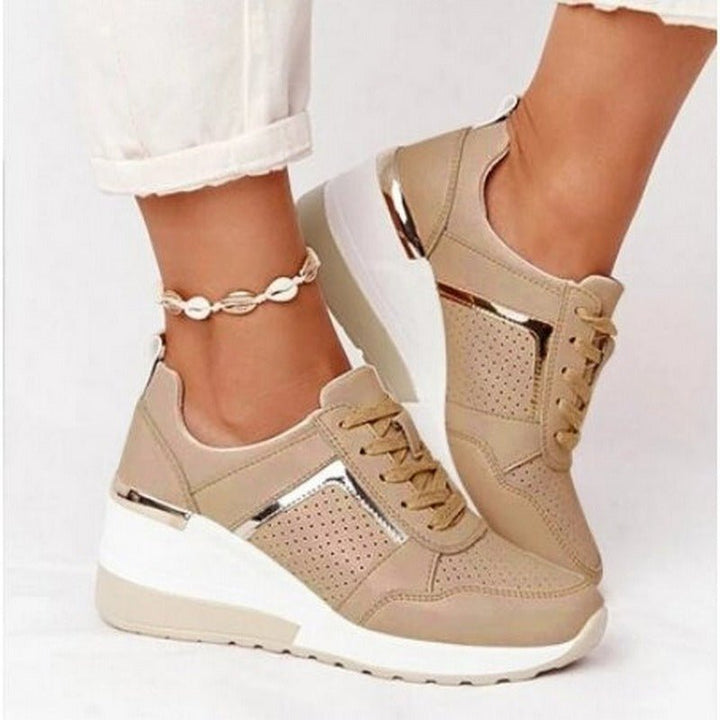 Alina | Women's Lace Up Platform Wedge Sneakers