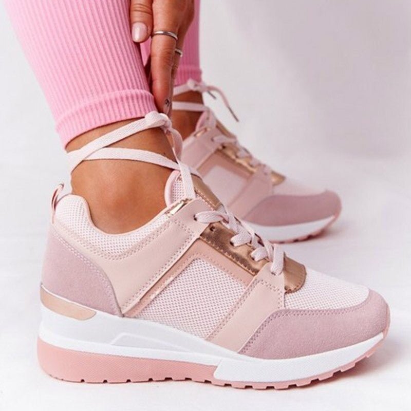 Alina | Women's Lace Up Platform Wedge Sneakers