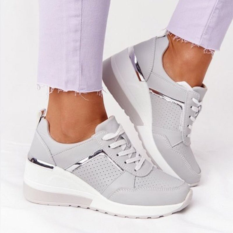 Alina | Women's Lace Up Platform Wedge Sneakers