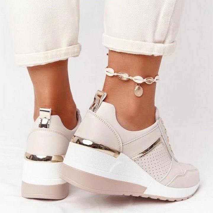 Alina | Women's Lace Up Platform Wedge Sneakers