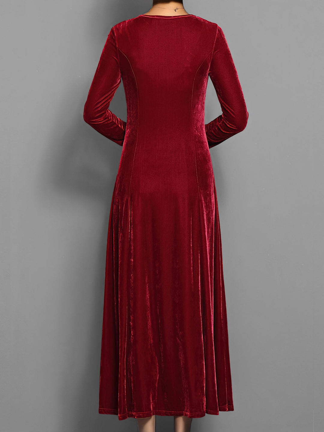 Valeria | Women's Long Sleeve Velvet Maxi Dress