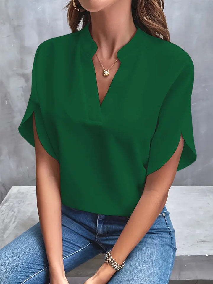 Mila | Women's Elegant V-Neck Split Sleeve Blouse