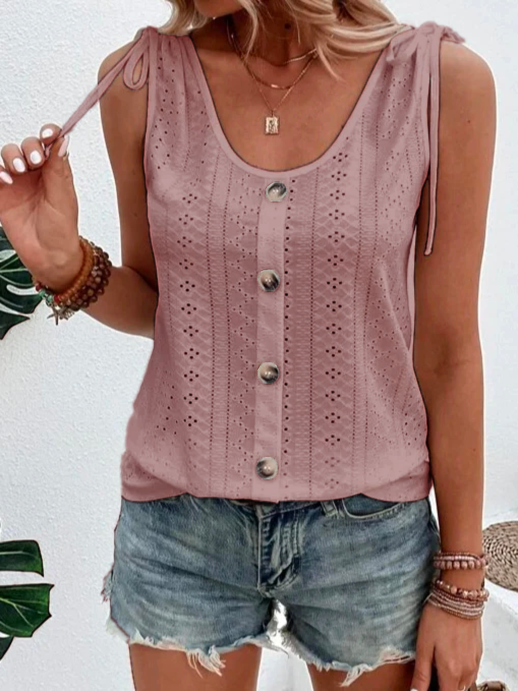 Kaia | Women's Sleeveless Button Up Casual Tank Top