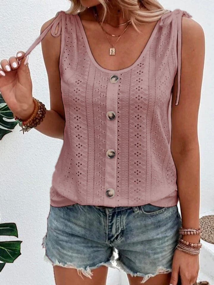 Kaia | Women's Sleeveless Button Up Casual Tank Top