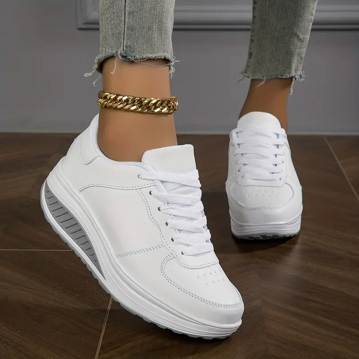 Zara | Women's Cushioned Platform Lace-Up Sneakers