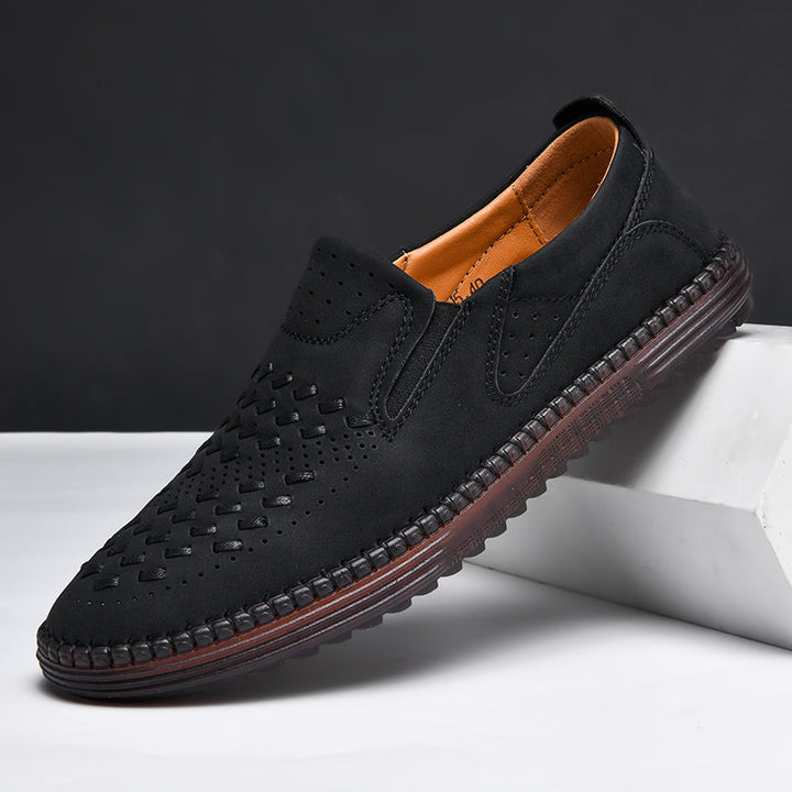 Travis | Men's Perforated Woven Slip-On Loafers