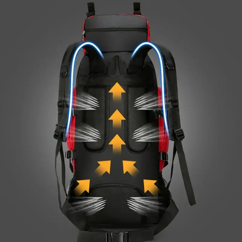 90-Litre Waterproof Hiking Backpack High-Capacity Travel Camping Pack