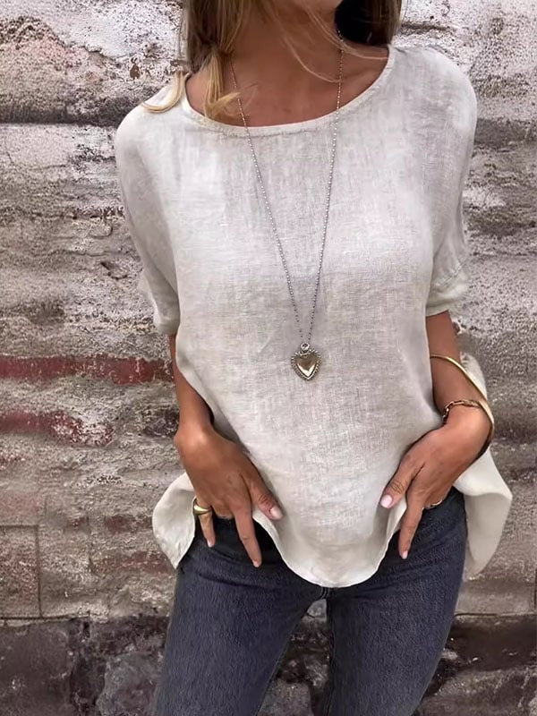 Elva | Women's Relaxed Fit Crew Neck Blouse
