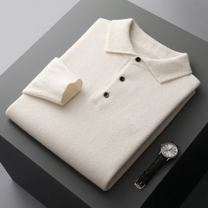 Tristan | Men's Knit Long Sleeve Polo Shirt