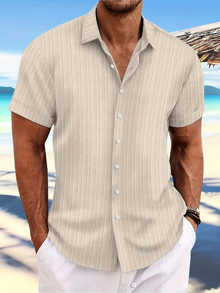 Marco | Men's Textured Short Sleeve Button Shirt