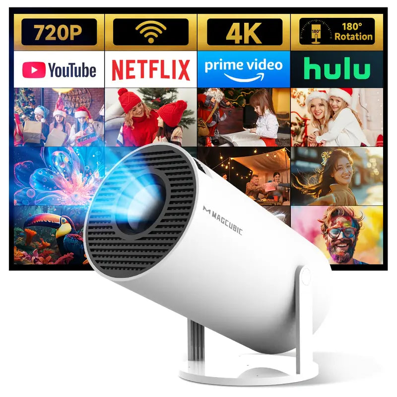 Portable 4K Mini Projector Android 11 – Dual WiFi 6, 260 ANSI & Wireless 5.0, Portable for Home Theater & Streaming