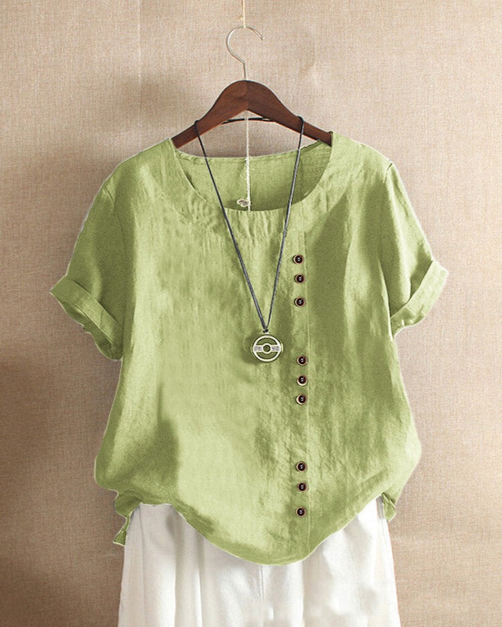 Maris | Women's Loose Fit Short Sleeve Flowing Blouse
