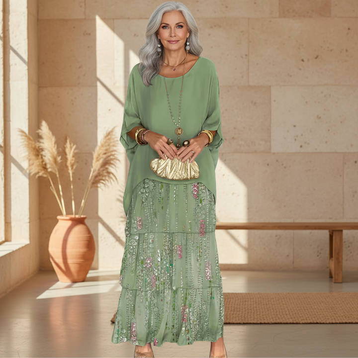 Elora | Women's Tiered Lace Boho Maxi Dress