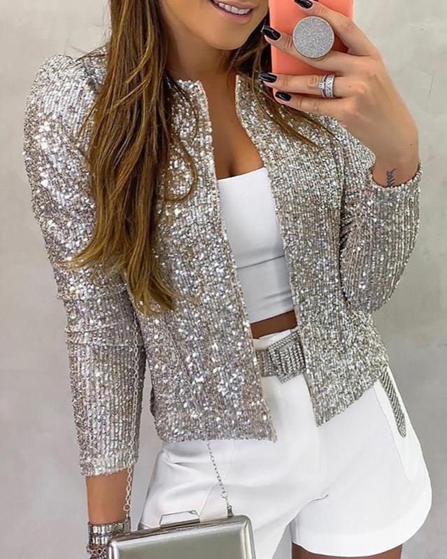 Bianca | Women's Open Front Sequin Cardigan