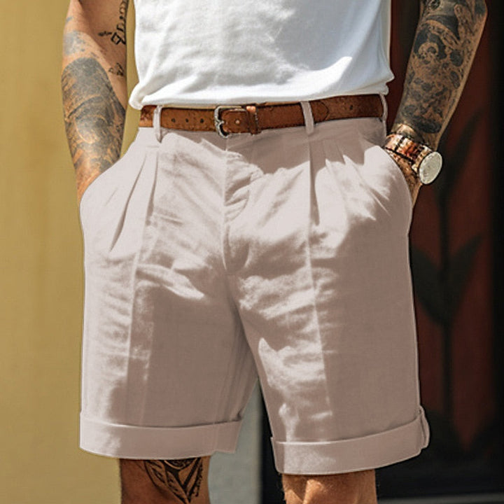 Matteo | Men's Pleated Linen Blend Tailored Summer Shorts
