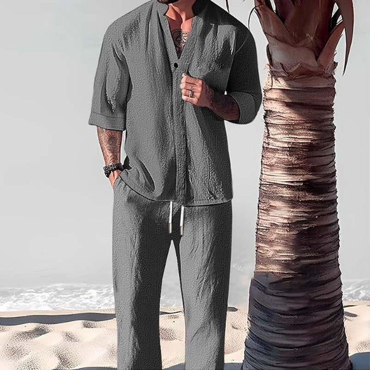Cassian | Men's Cotton Linen Relaxed Lounge Set
